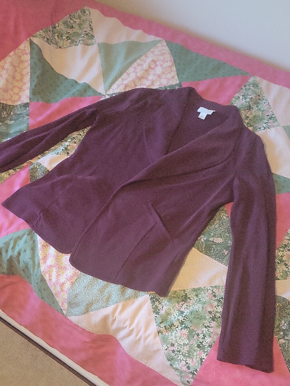 Caslon Plum Open Cardigan Blazer